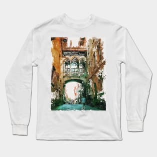 Barcelona Gothic Quarter Carrer del Bisbe Long Sleeve T-Shirt